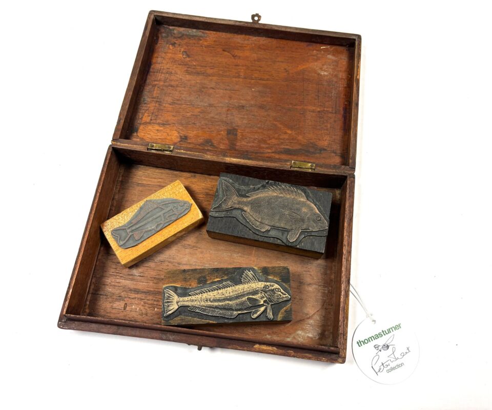 Vintage Fish Letterpress Printing Block Anglers World 66-68 Peter Wheat Collection