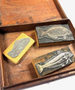 Vintage Fish Letterpress Printing Block Anglers World 66-68 Peter Wheat Collection
