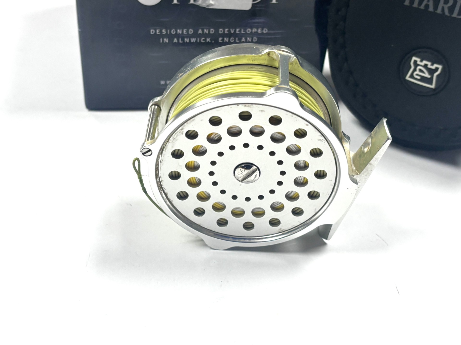 Hardy Bougle MK VII 3 1/4″ trout fly reel with pouch and box