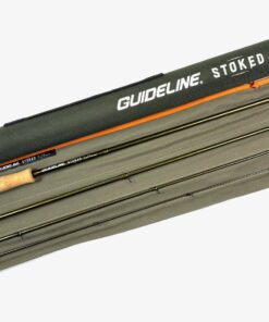Guideline Stoked 9′ 4 piece graphite trout fly rod #5 with bag and tube & tags excellent