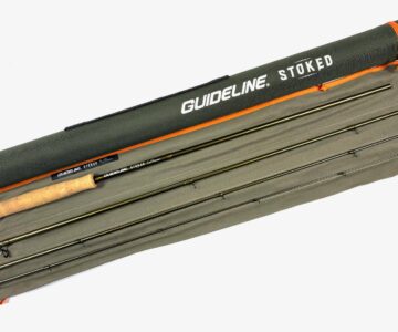 Guideline Stoked 9′ 4 piece graphite trout fly rod #5 with bag and tube & tags excellent