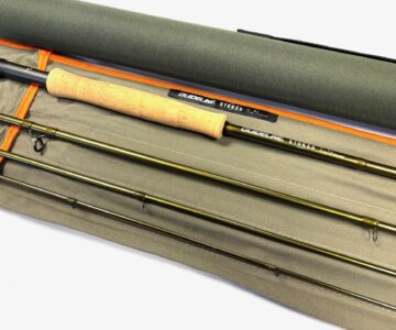 Alternative view of Guideline Stoked 9′ 4 piece graphite trout fly rod #5 with bag and tube & tags excellent