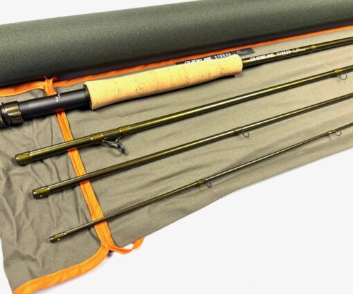 Alternative view of Guideline Stoked 9′ 4 piece graphite trout fly rod #5 with bag and tube & tags excellent
