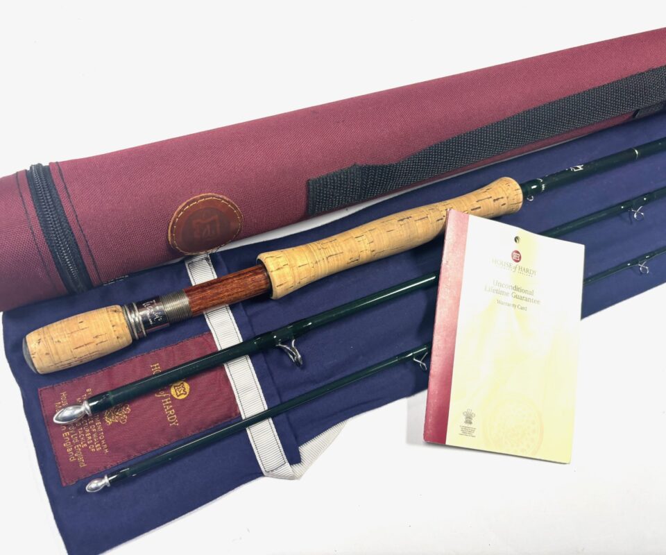 Hardy Gem 10′ 3 piece trout fly rod line #7 with bag and case