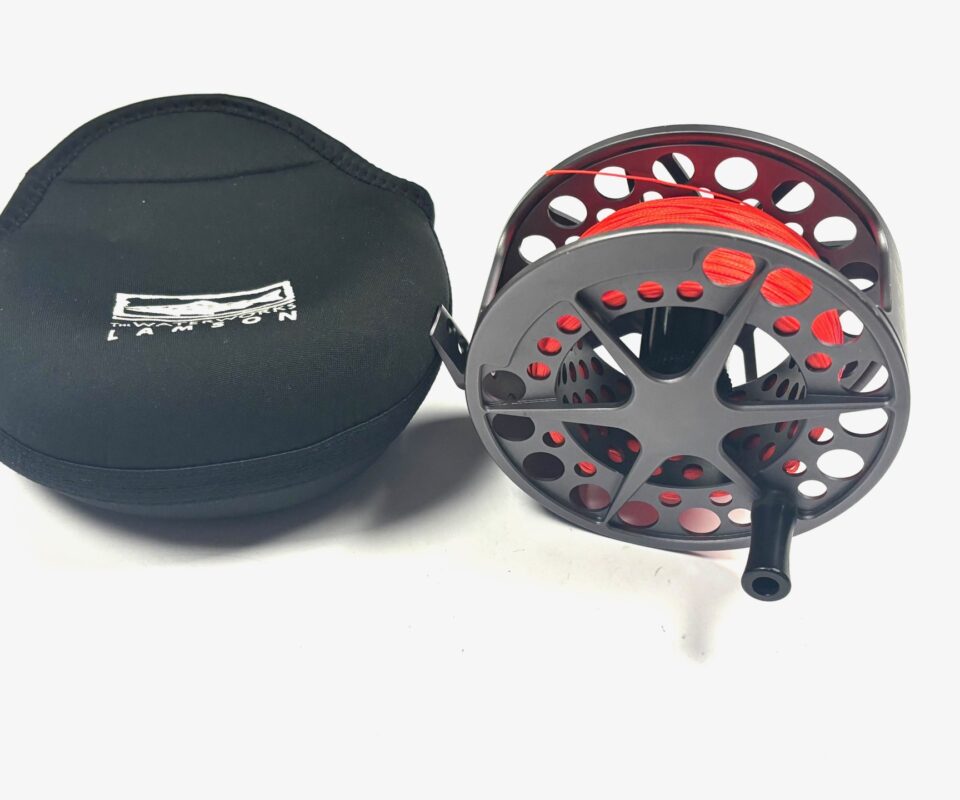 Lamson Litespeed 4.5 Hard Alox salmon fly reel with black neoprene pouch
