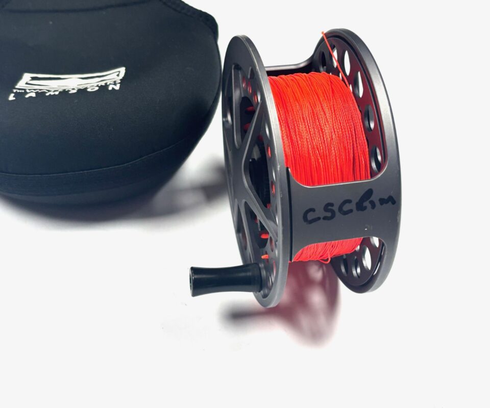 Lamson Litespeed 4.5 Hard Alox salmon fly reel with black neoprene pouch