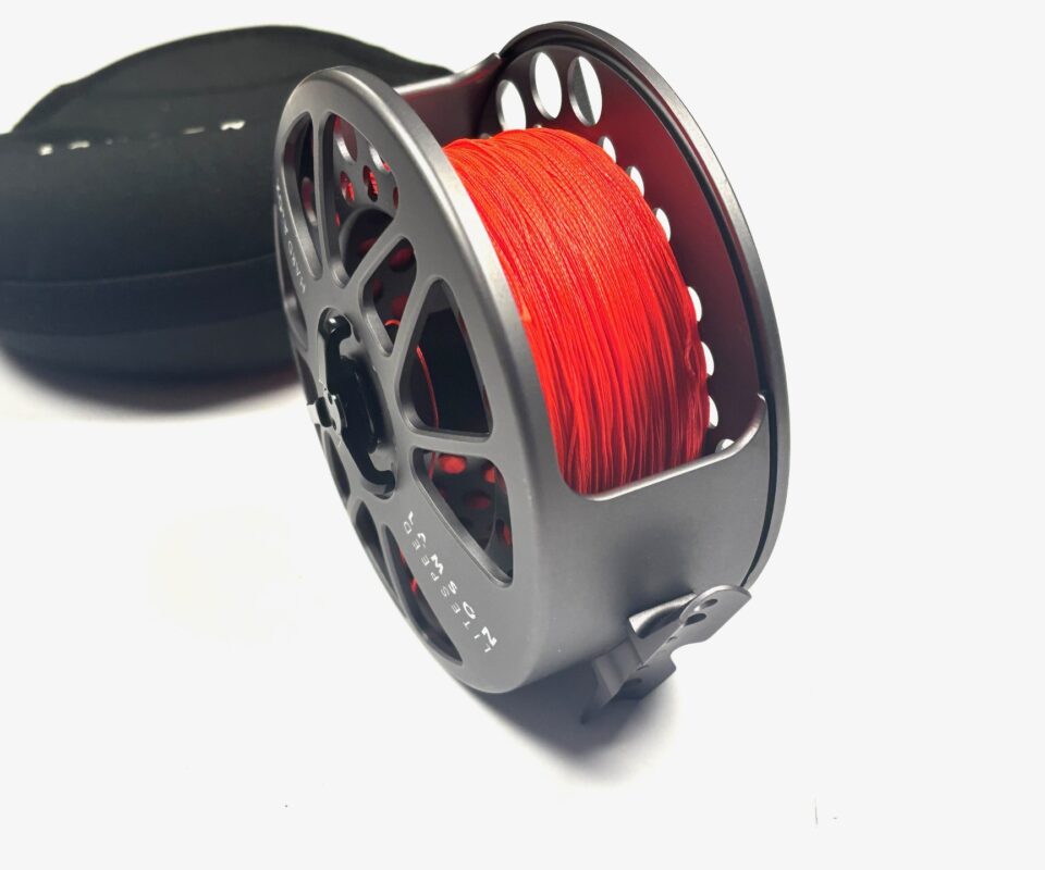 Lamson Litespeed 4.5 Hard Alox salmon fly reel with black neoprene pouch