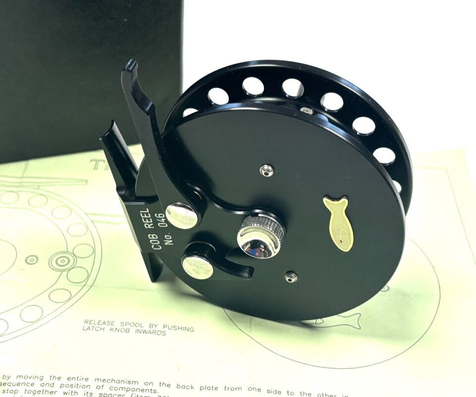 The Cob by Core products of Westbury, Wiltshire 4″ Centrepin reel, mint with box