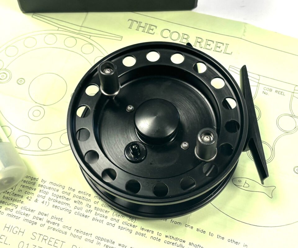 The Cob by Core products of Westbury, Wiltshire 4″ Centrepin reel, mint with box