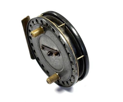 Alternative view of HOMER 'Flick Em' 4 1/8” alloy trotting reel early model