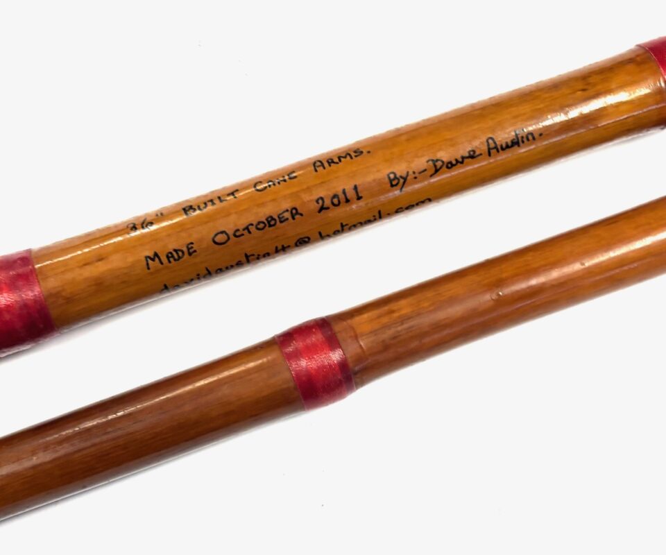 Alternative view of Traditional Built 6' Two Whole & Piece Split Cane Landing Net Pole By Dave Austin