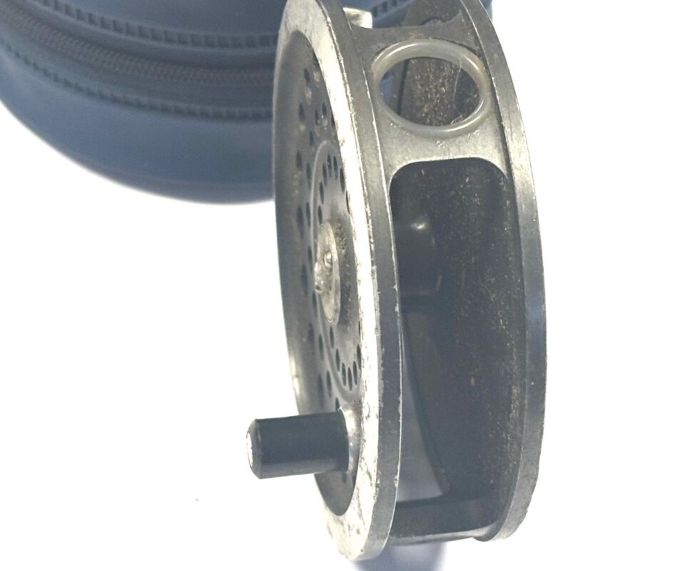 Alternative view of Hardy Sunbeam 8/9 vintage reel with Hardy blue reel case