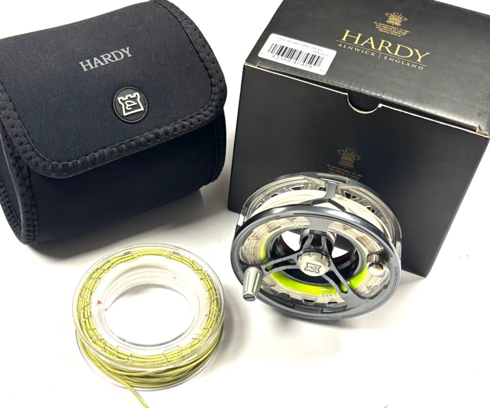 Hardy UDC 7000 large arbor fly reel with spare cassette & box