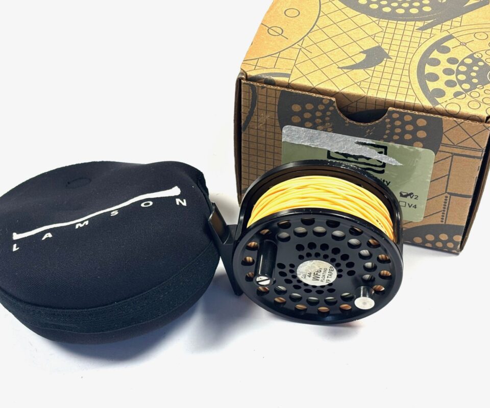 Lamson Velocity V2 large arbor trout fly reel with case and box