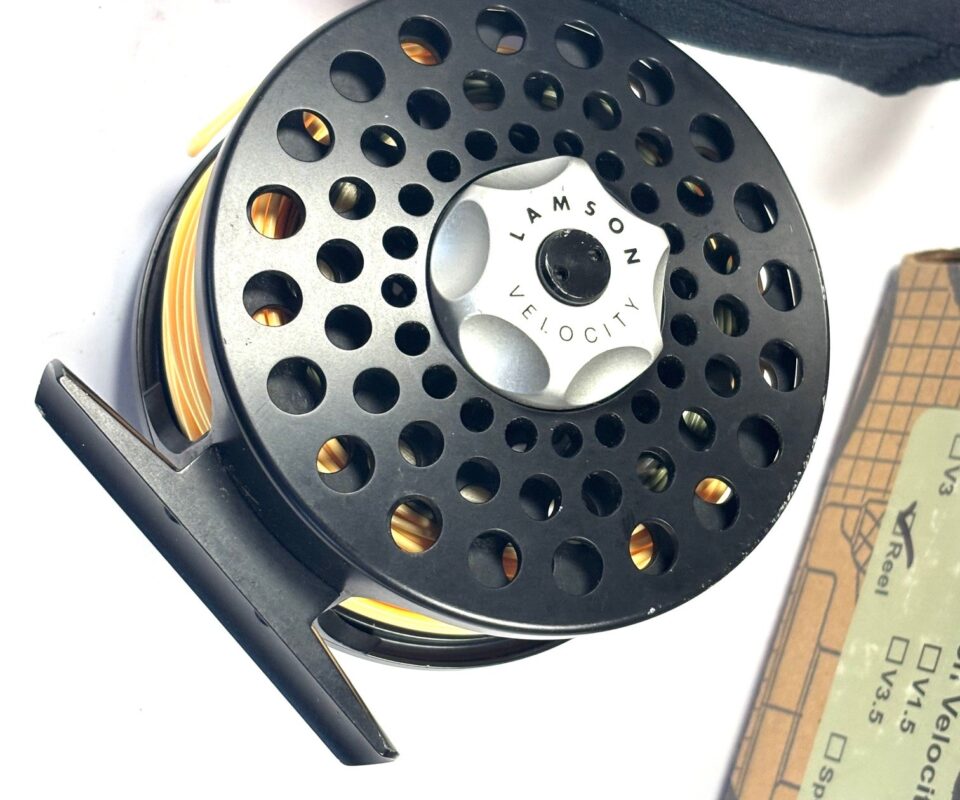 Lamson Velocity V2 large arbor trout fly reel with case and box