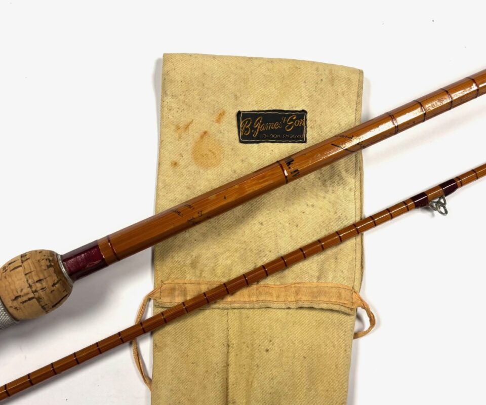 B James & Sons London 10′ 2" MKIV Cane Carp Rod Two Piece And Bag