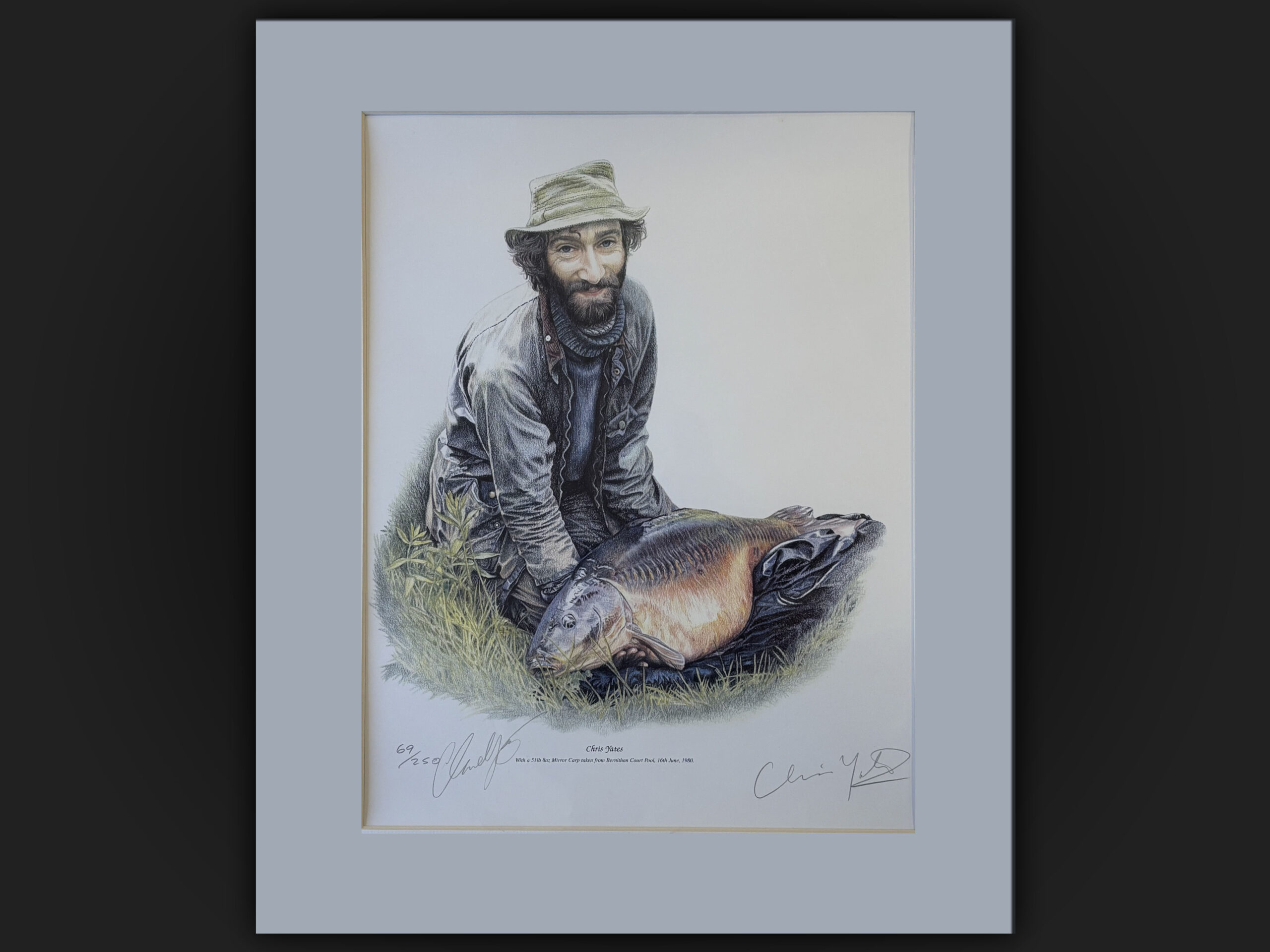 Claire Yates Limited Edition Print 203/250 – Richard Walker & His 44 lb Common Carp