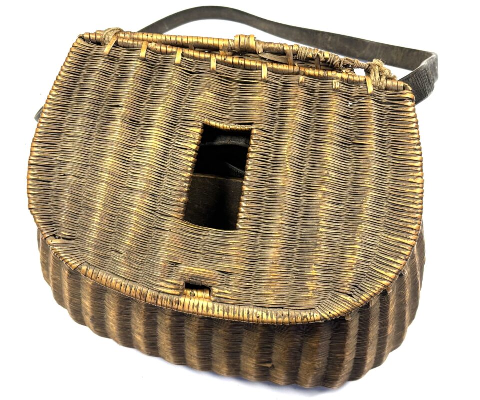 Pot-Bellied Wicker Creel with Internal Tackle Case