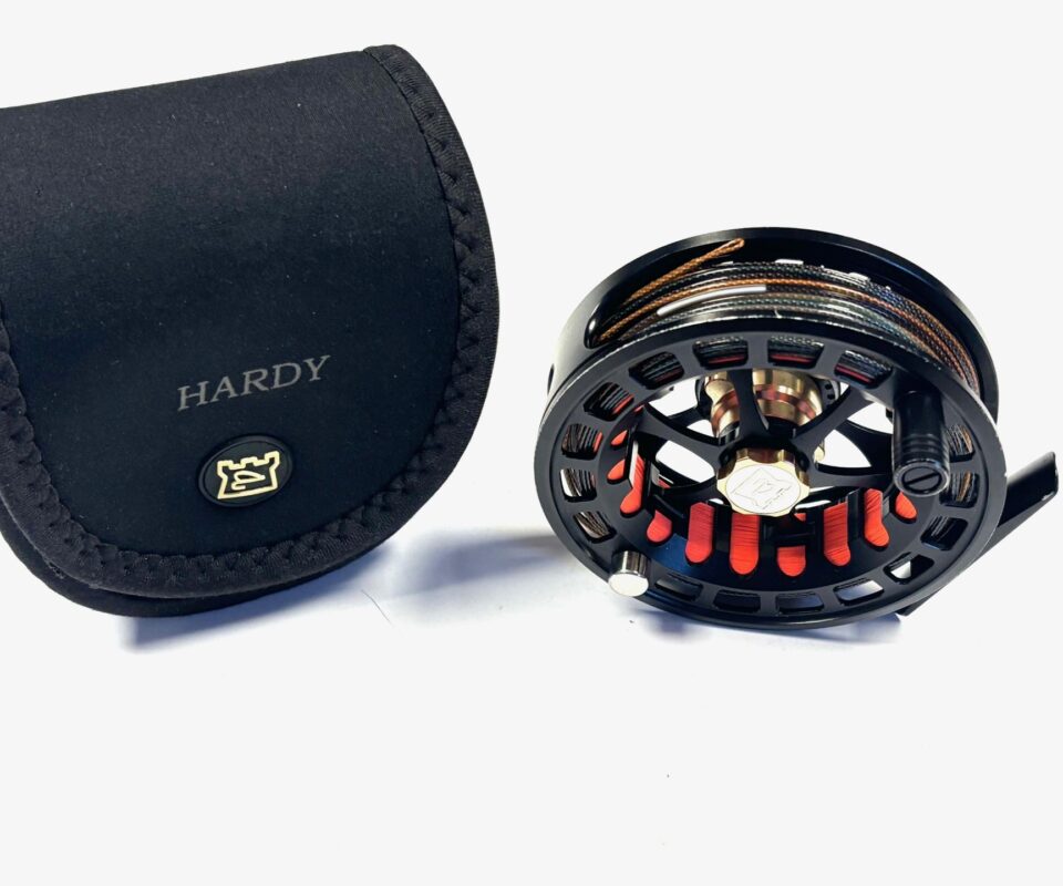 Hardy Ultralite 6000 DD large arbor fly reel with pouch - BLACK