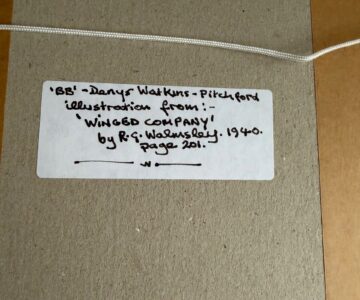 Alternative view of "Peregrine stooping at rock pigeons" By Denys Watkins Pitchford "B B"