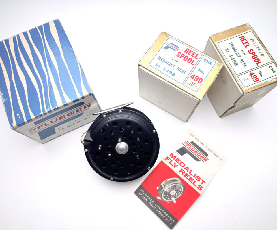 Pflueger Medalist 1498 Trout Fly Reel + 2 spare spools in original boxes