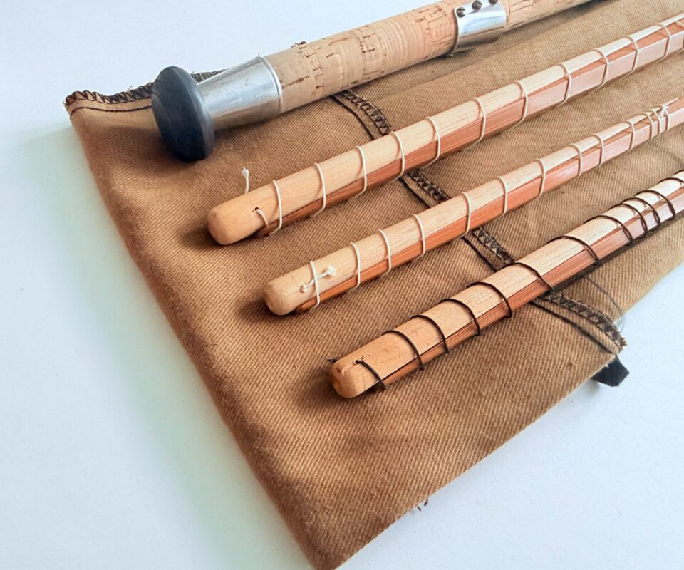 J.S. Sharpe’s of Aberdeen Impregnated Split Cane Salmon Fly Rod 14’ #10–11 (Spliced Joints)