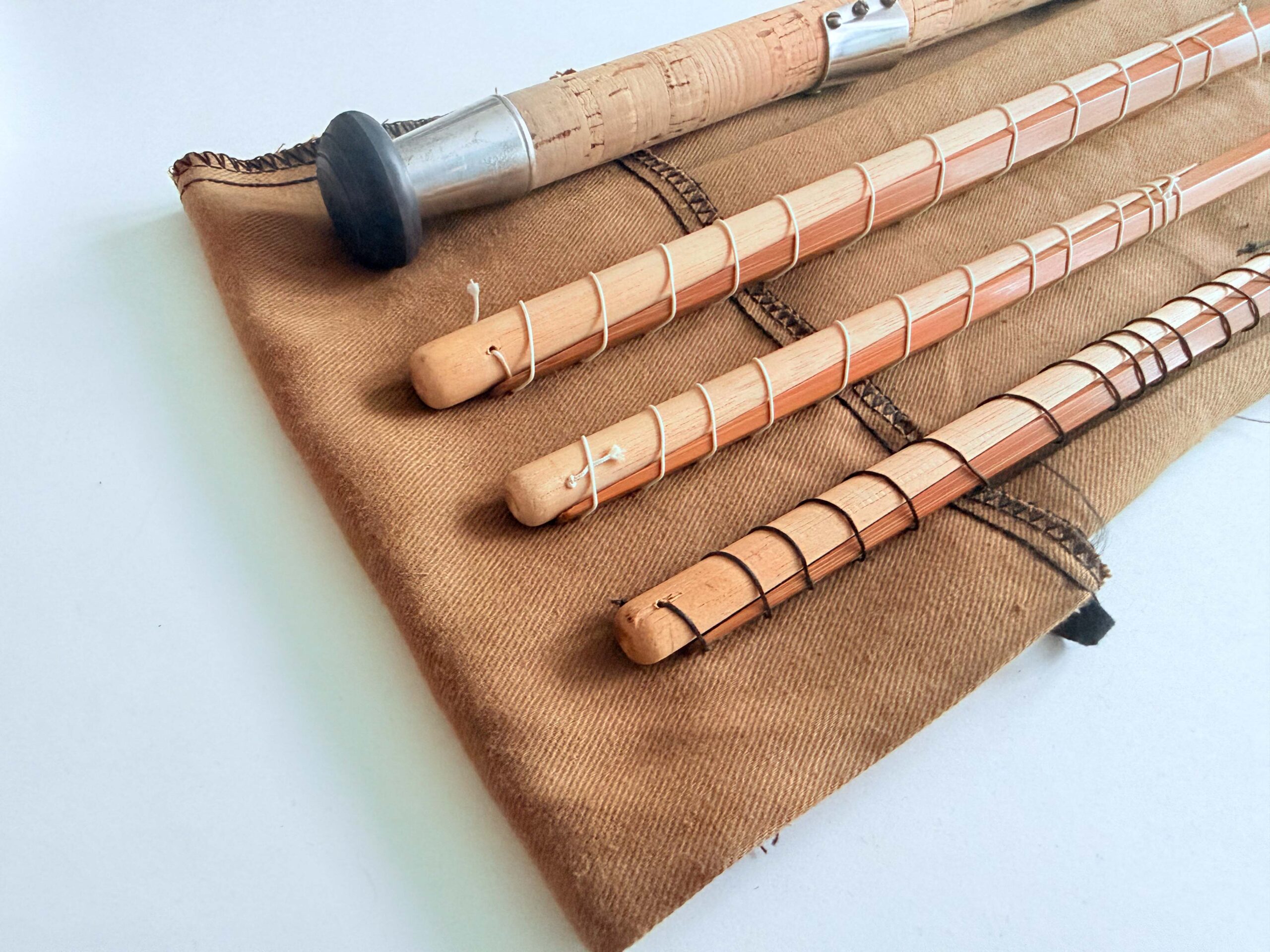J.S. Sharpe’s of Aberdeen Impregnated Split Cane Salmon Fly Rod 14’ #10–11 (Spliced Joints)