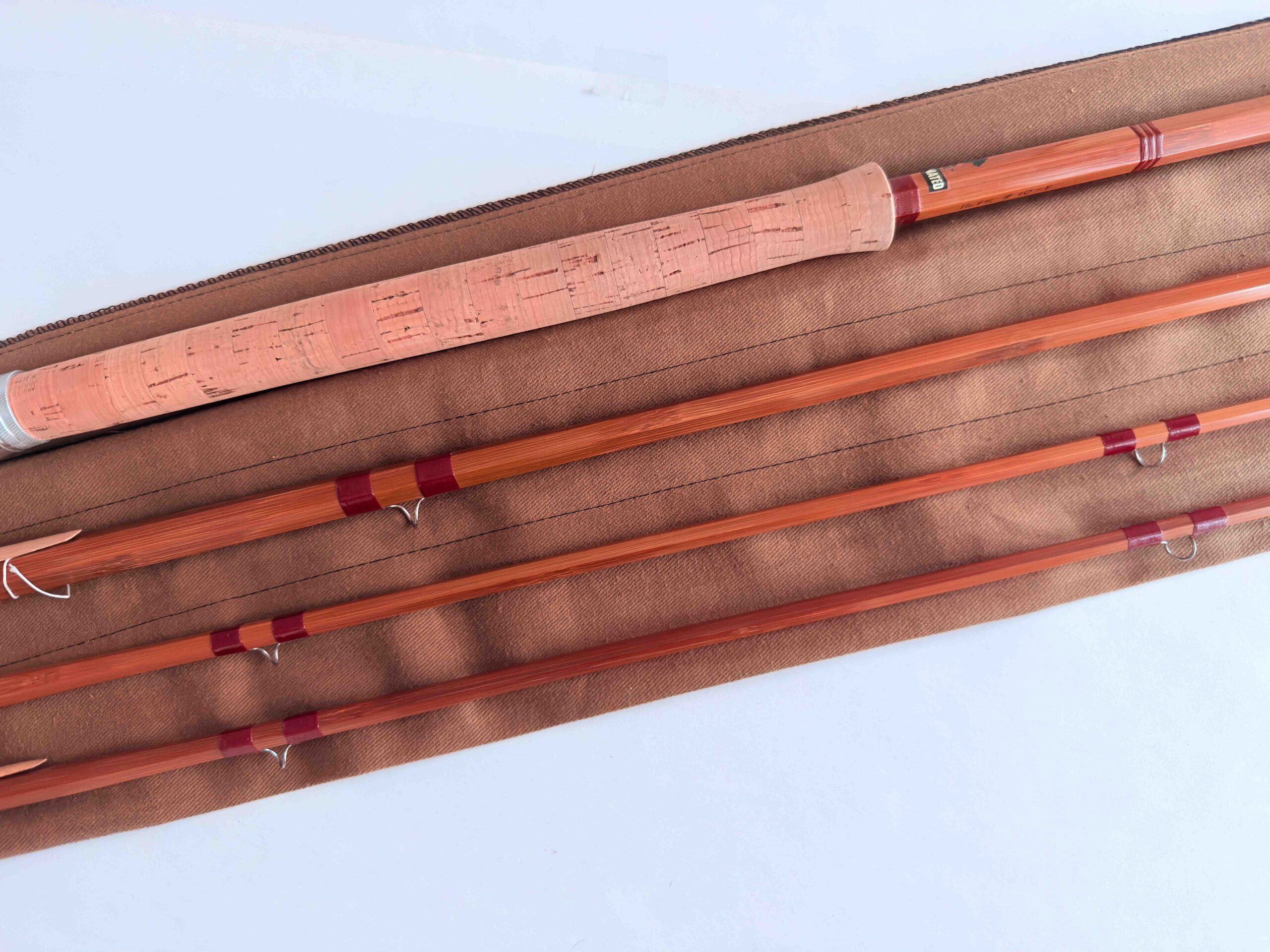 J.S. Sharpe’s of Aberdeen Impregnated Split Cane Salmon Fly Rod 14’ #10–11 (Spliced Joints) - Image 4