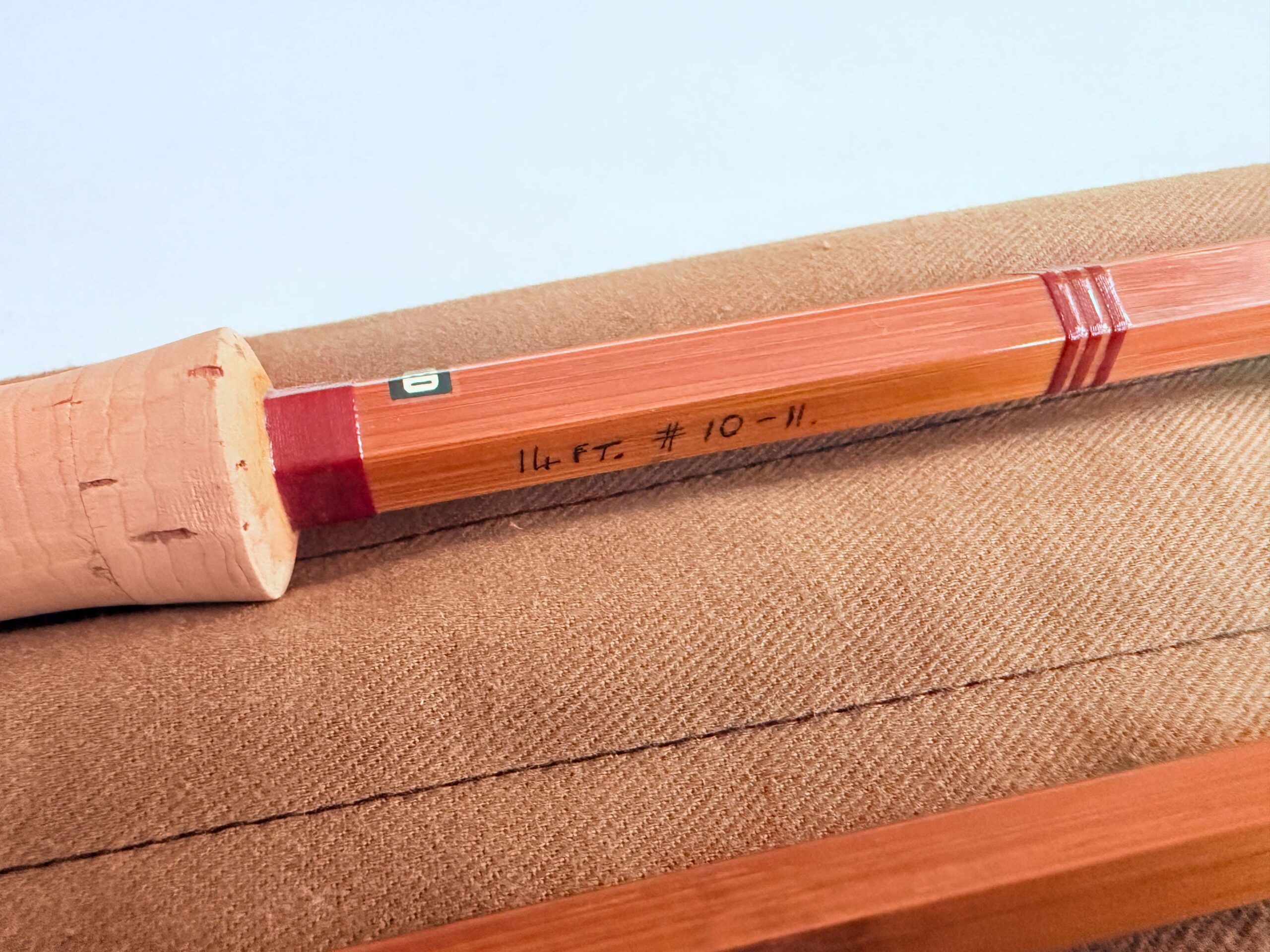 J.S. Sharpe’s of Aberdeen Impregnated Split Cane Salmon Fly Rod 14’ #10–11 (Spliced Joints) - Image 8