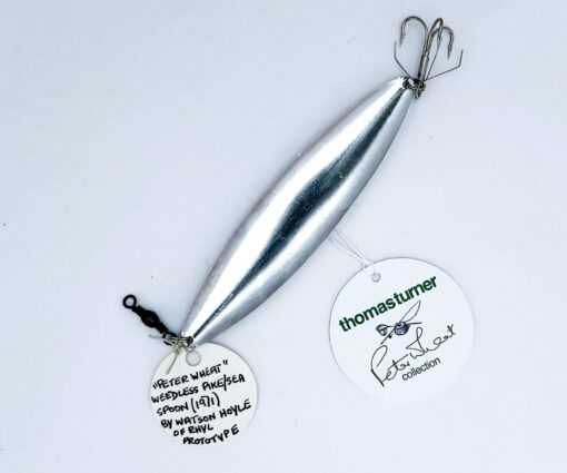 Alternative view of Peter Wheat Prototype Weedless Pike / Sea Spoon (1971) – 6½”
