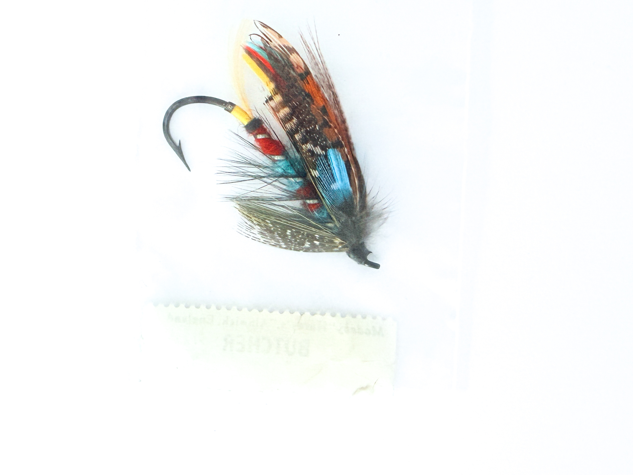 Hardy of Alnwick Butcher Fully Dressed Salmon Fly 2/0 (Unused, Original Hardy Tag, c.1960s) - Image 2