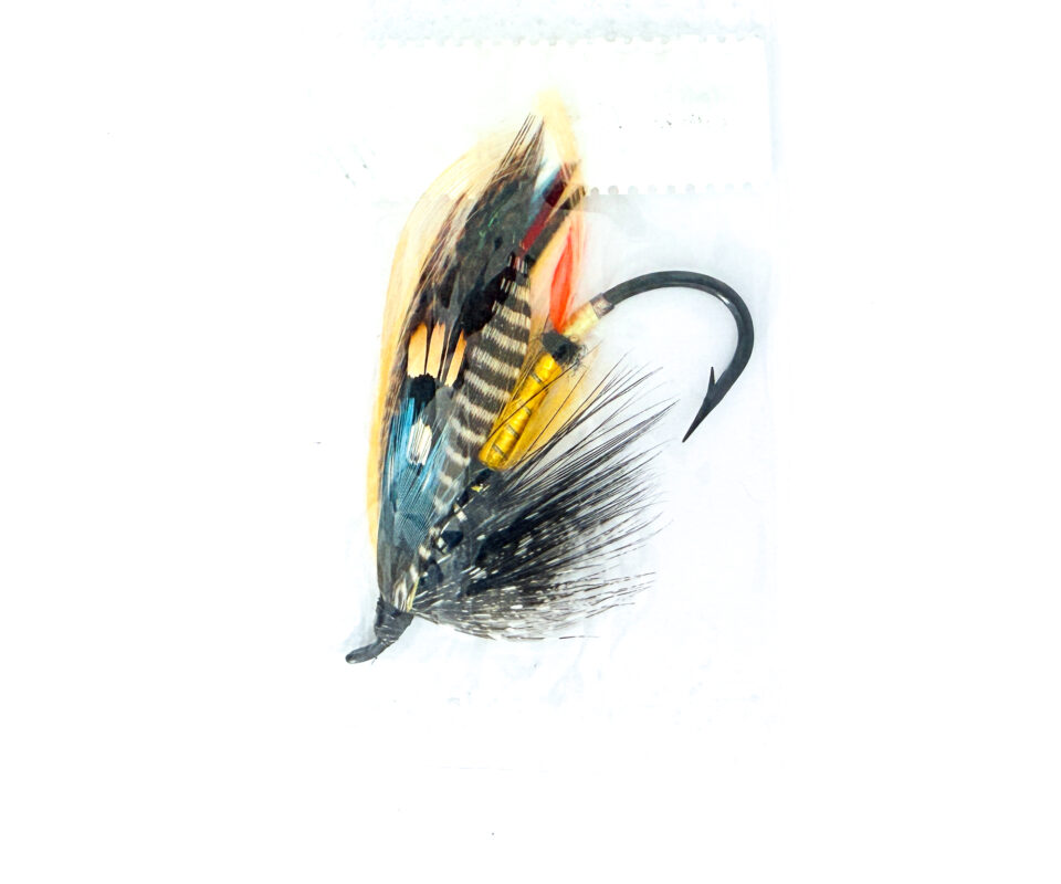 Alternative view of Hardy of Alnwick, Jock Scott, Fully Dressed Salmon Fly 4/0 (Unused, In Original Sealed Packet, c.1960s)