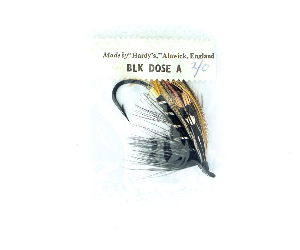 Hardy of Alnwick, Black Dose, Fully Dressed Salmon Fly 2/0 (Unused, In Original Sealed Packet, c.1960s)