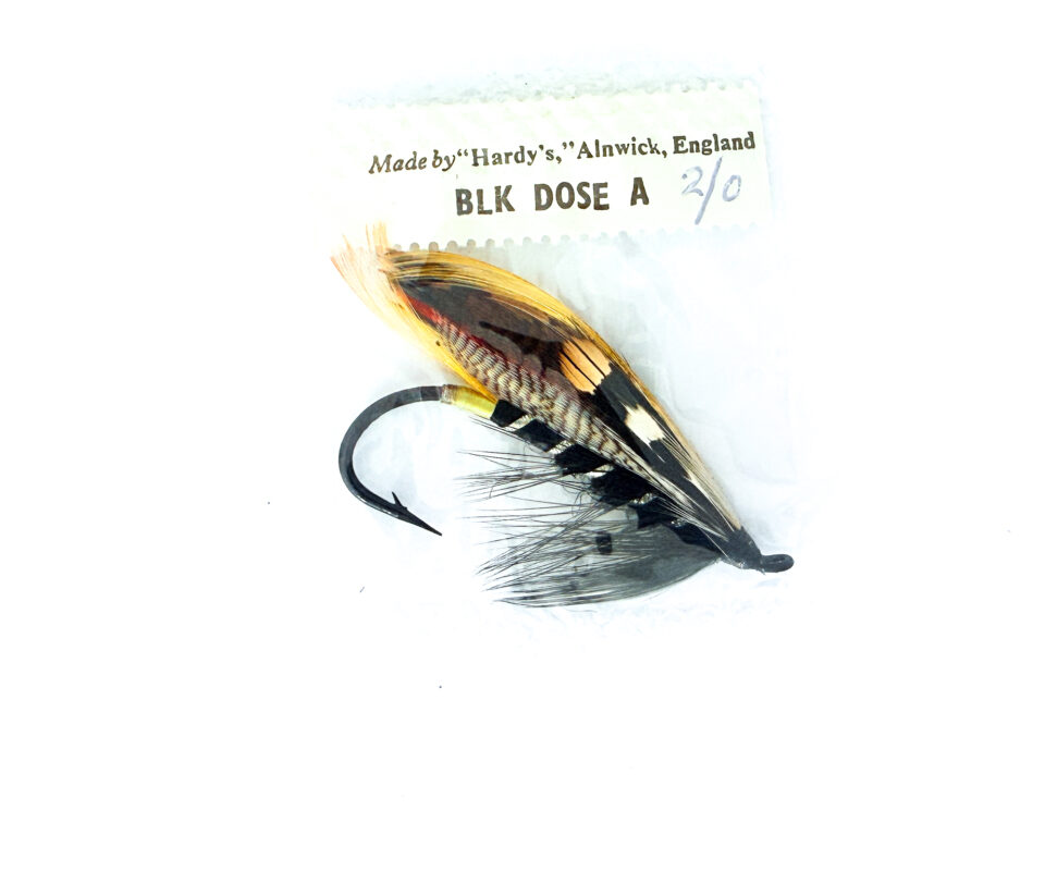 Hardy of Alnwick, Black Dose, Fully Dressed Salmon Fly 2/0 (Unused, In Original Sealed Packet, c.1960s)