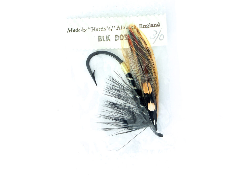 Hardy of Alnwick, Black Dose, Fully Dressed Salmon Fly 3/0 (Unused, In Original Sealed Packet, c.1960s)