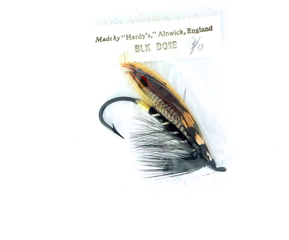 Hardy of Alnwick, Black Dose, Fully Dressed Salmon Fly 3/0 (Unused, In Original Sealed Packet, c.1960s)