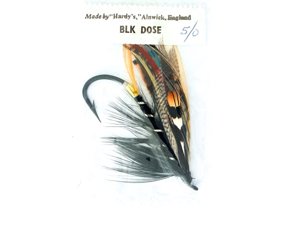 Hardy of Alnwick, Black Dose, Fully Dressed Salmon Fly 5/0 (Unused, In Original Sealed Packet, c.1960s)