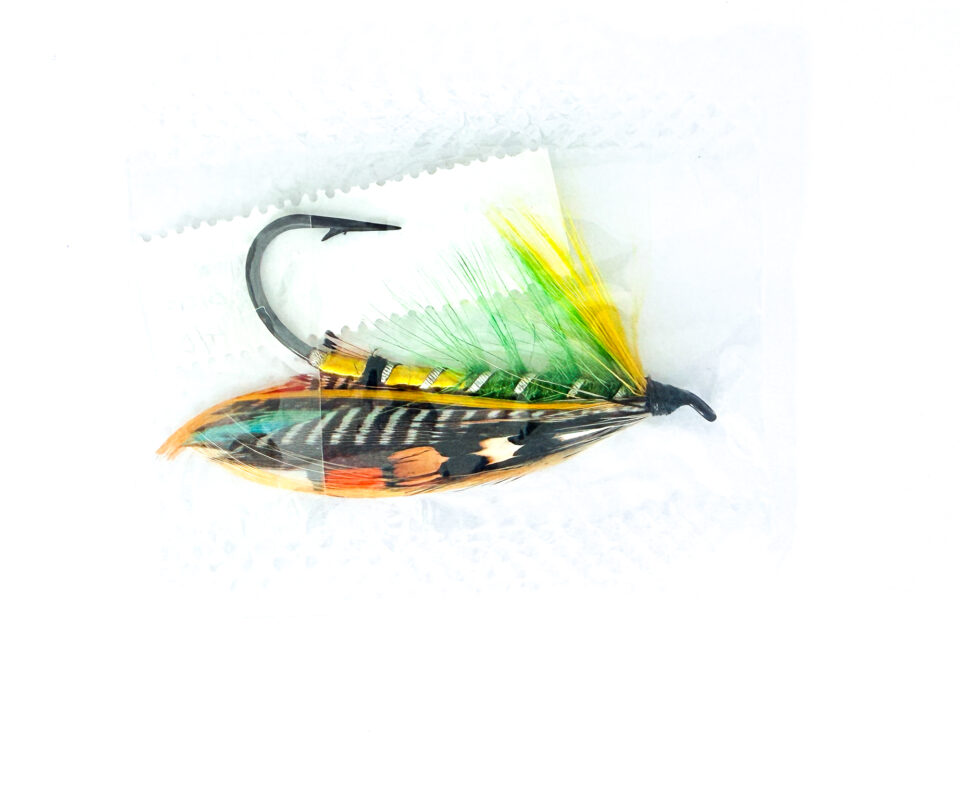 Alternative view of Hardy of Alnwick, Green Highlander, Fully Dressed Salmon Fly 4/0 (Unused, In Original Sealed Packet, c.1960s)