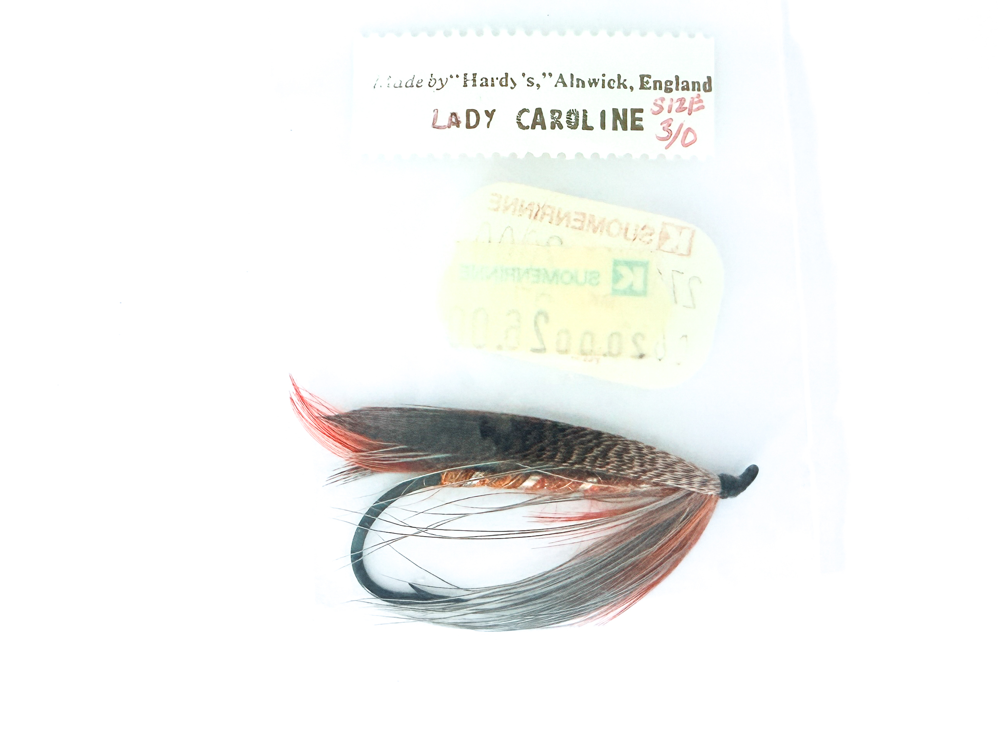 Hardy of Alnwick Lady Caroline Fully Dressed Salmon Fly 3/0 (Unused, Original Hardy Tag, c.1960s)