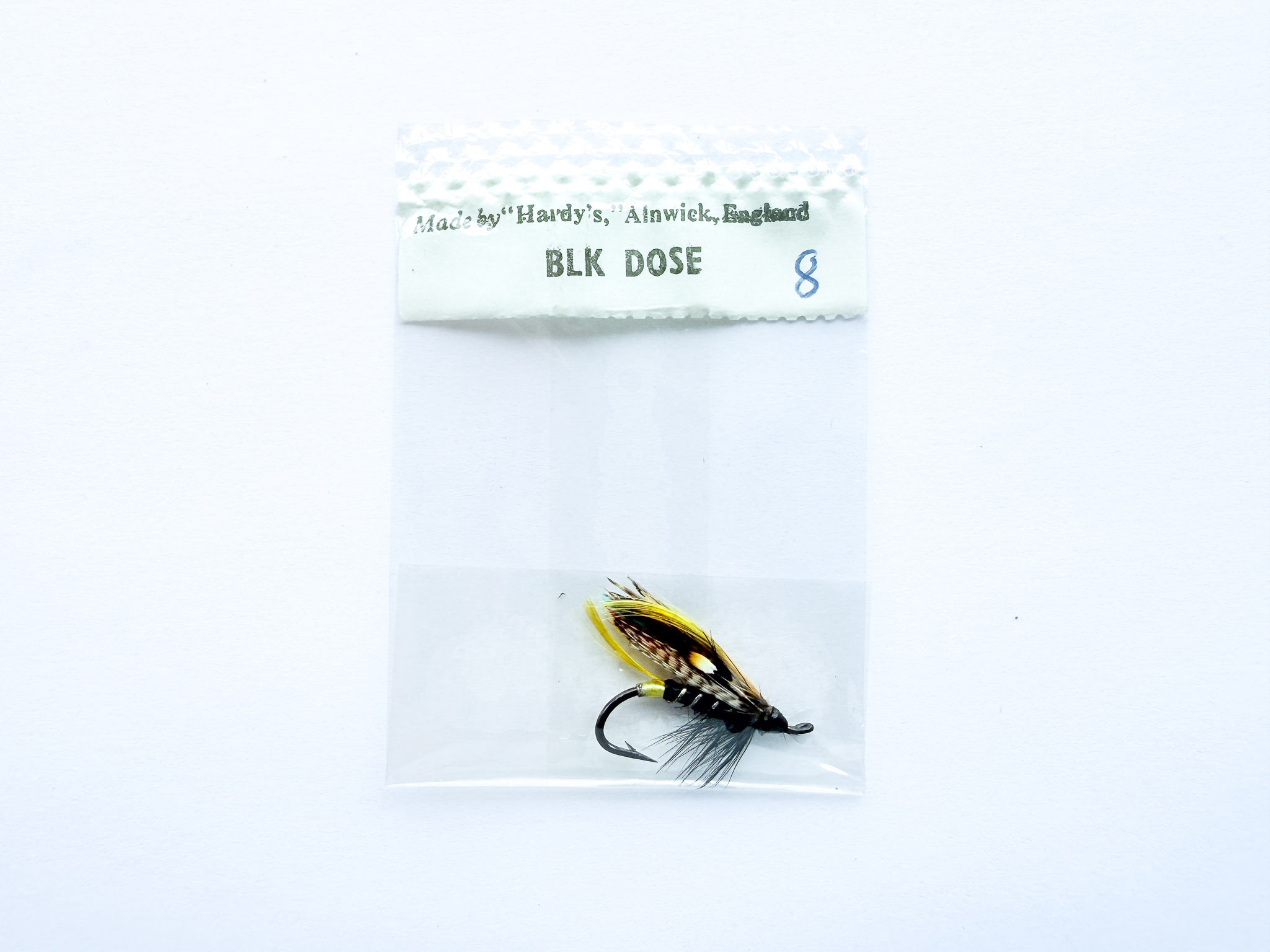 Hardy of Alnwick, Black Dose, Fully Dressed Salmon Fly 8 (Unused, c.1960s)