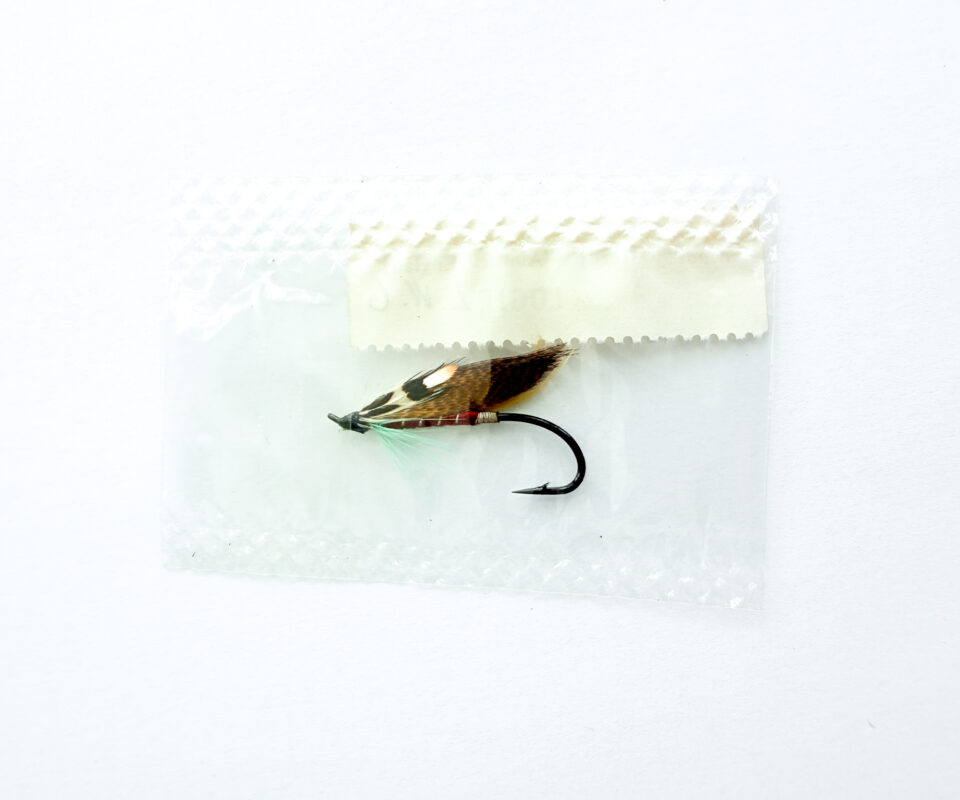Alternative view of Hardy of Alnwick Logie (LW) Fully Dressed Salmon Fly 6 (Unused, In Original Sealed Packet, c.1960s)