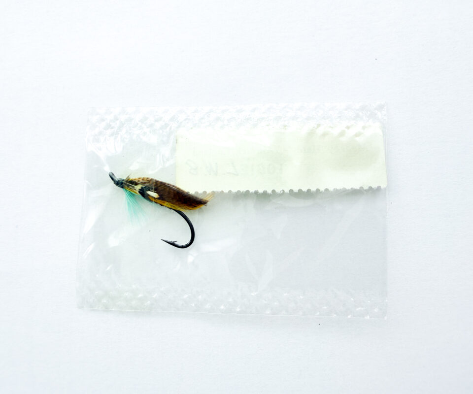 Alternative view of Hardy of Alnwick Logie (LW) Fully Dressed Salmon Fly 8 (Unused, In Original Sealed Packet, c.1960s)