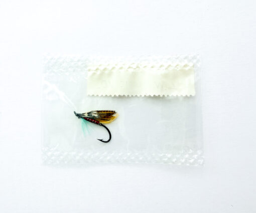 Alternative view of Hardy of Alnwick Logie (LW) Fully Dressed Salmon Fly 10 (Unused, In Original Sealed Packet, c.1960s)