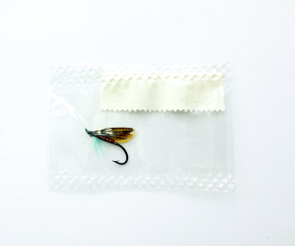 Alternative view of Hardy of Alnwick Logie (LW) Fully Dressed Salmon Fly 10 (Unused, In Original Sealed Packet, c.1960s)