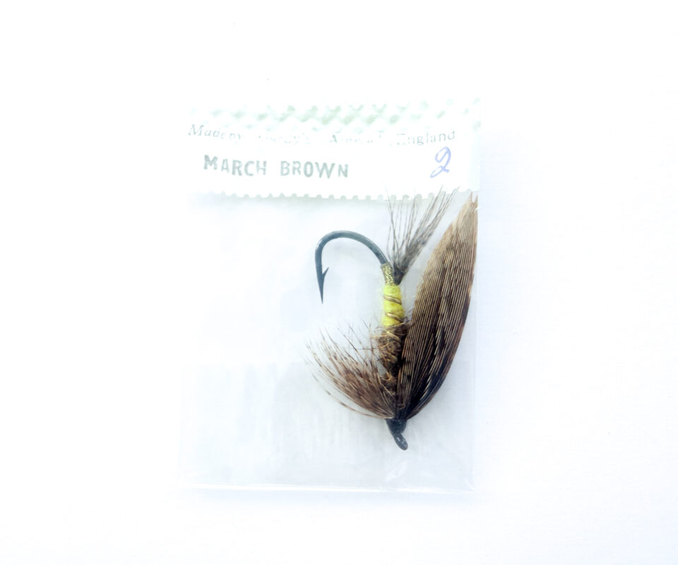 Hardy of Alnwick, March Brown, Fully Dressed Salmon Fly 2 (Unused, In Original Sealed Packet, c.1960s)