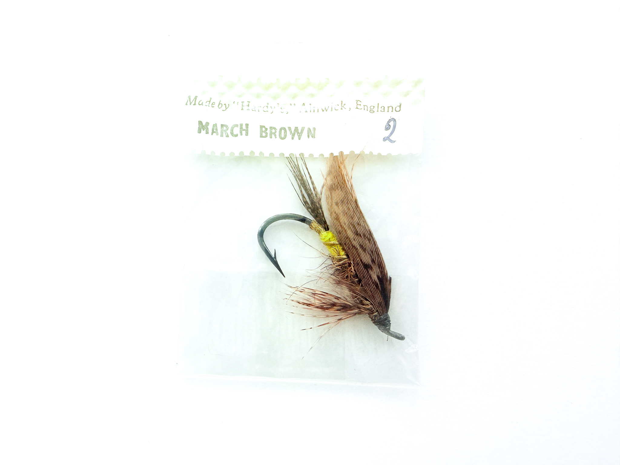 Hardy of Alnwick, March Brown, Fully Dressed Salmon Fly 2 (Unused, In Original Sealed Packet, c.1960s)
