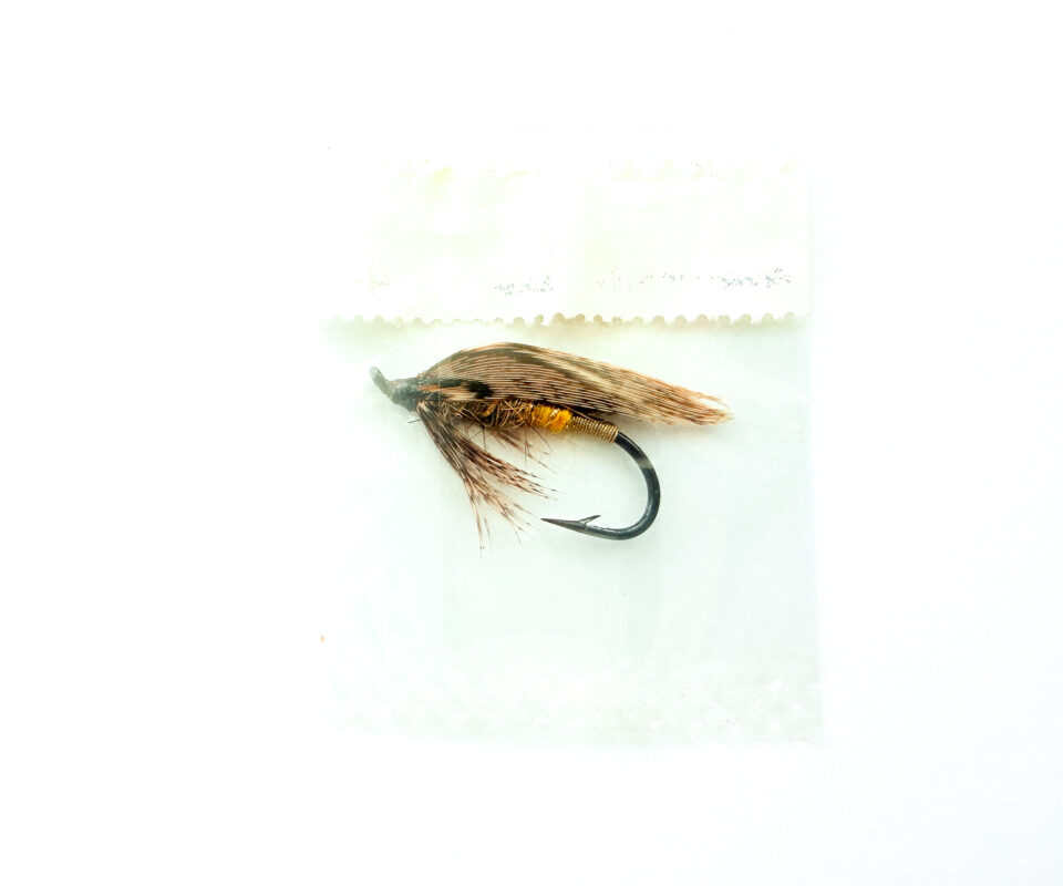 Alternative view of Hardy of Alnwick, March Brown, Fully Dressed Salmon Fly 4 (Unused, In Original Sealed Packet, c.1960s)