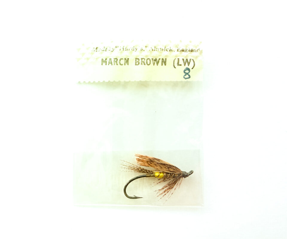 Hardy of Alnwick, March Brown (LW), Fully Dressed Salmon Fly 8 (Unused, In Original Sealed Packet, c.1960s)