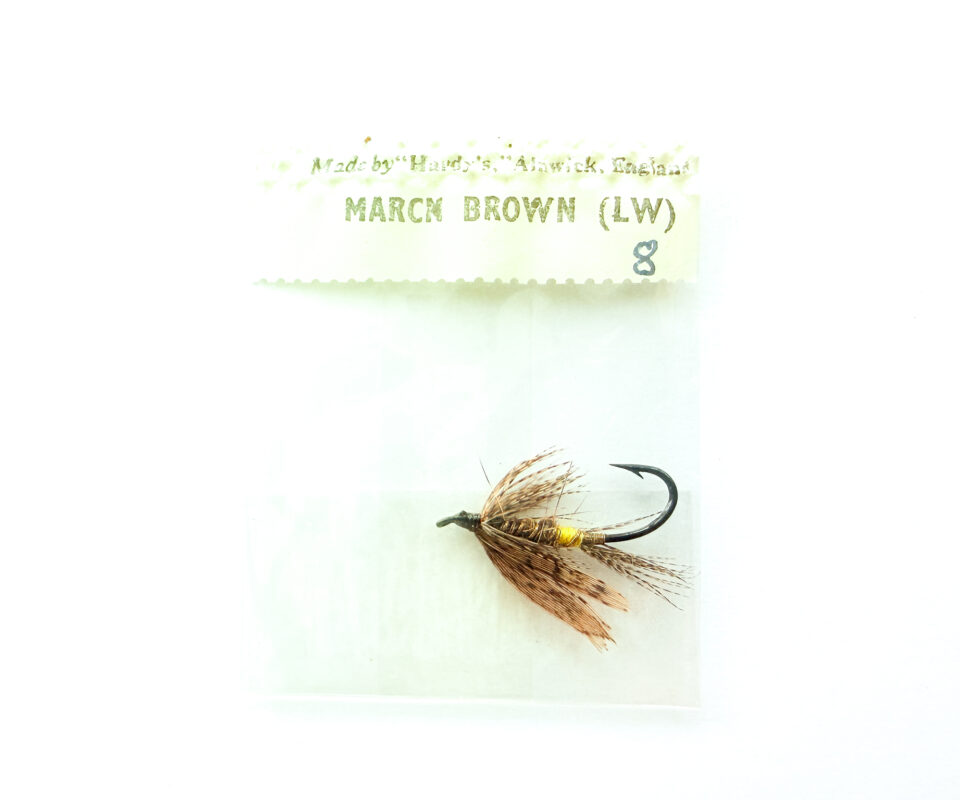 Hardy of Alnwick, March Brown (LW), Fully Dressed Salmon Fly 8 (Unused, In Original Sealed Packet, c.1960s)