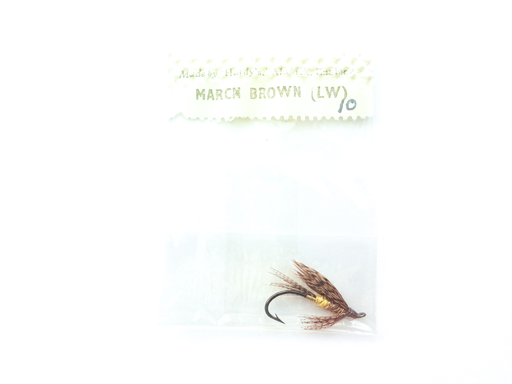 Hardy of Alnwick, March Brown (LW), Fully Dressed Salmon Fly 10 (Unused, In Original Sealed Packet, c.1960s)